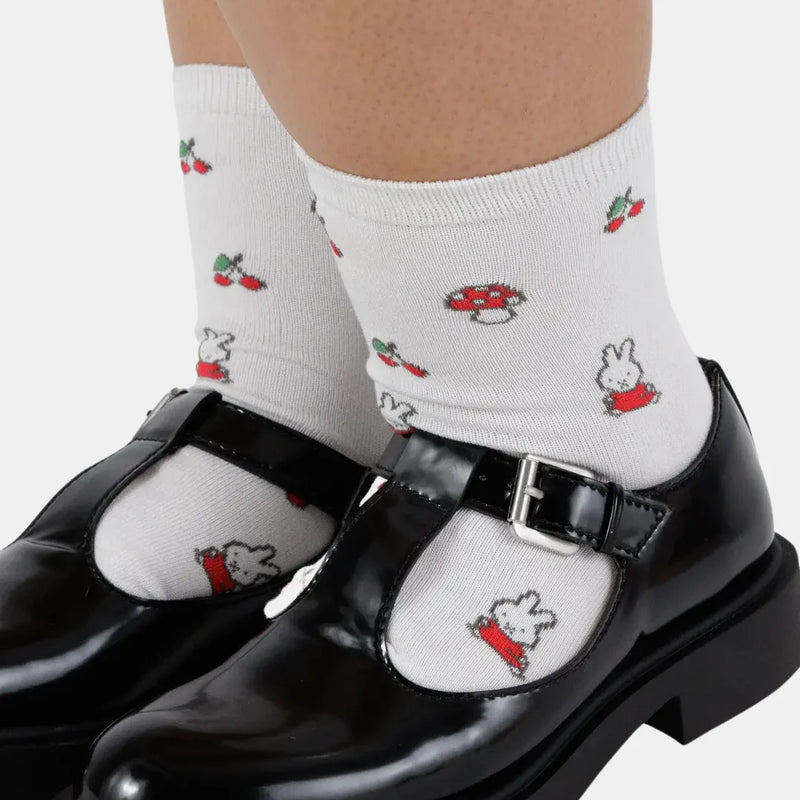 White Miffy Crew Socks