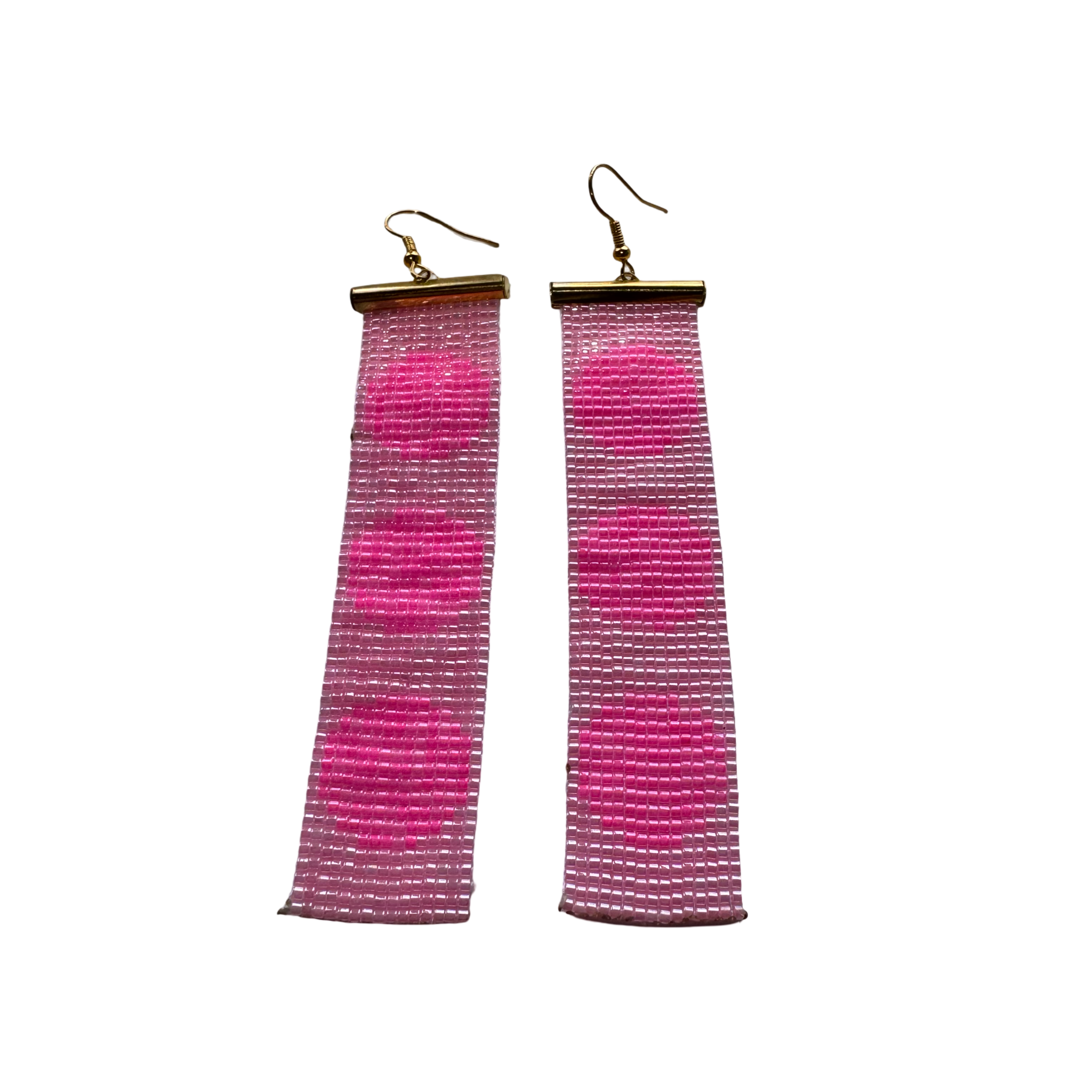 Triple Circle beaded earrings- Pink
