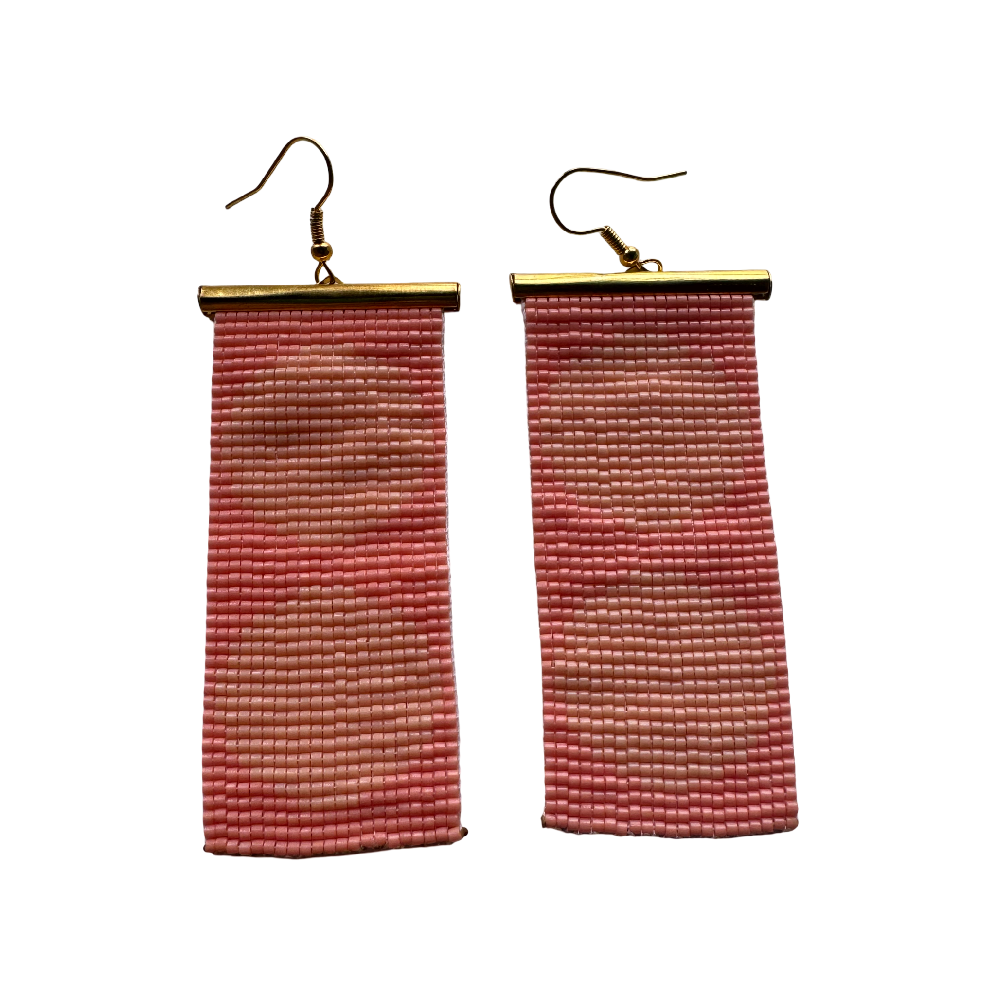 Two Circle beaded earrings- Orange