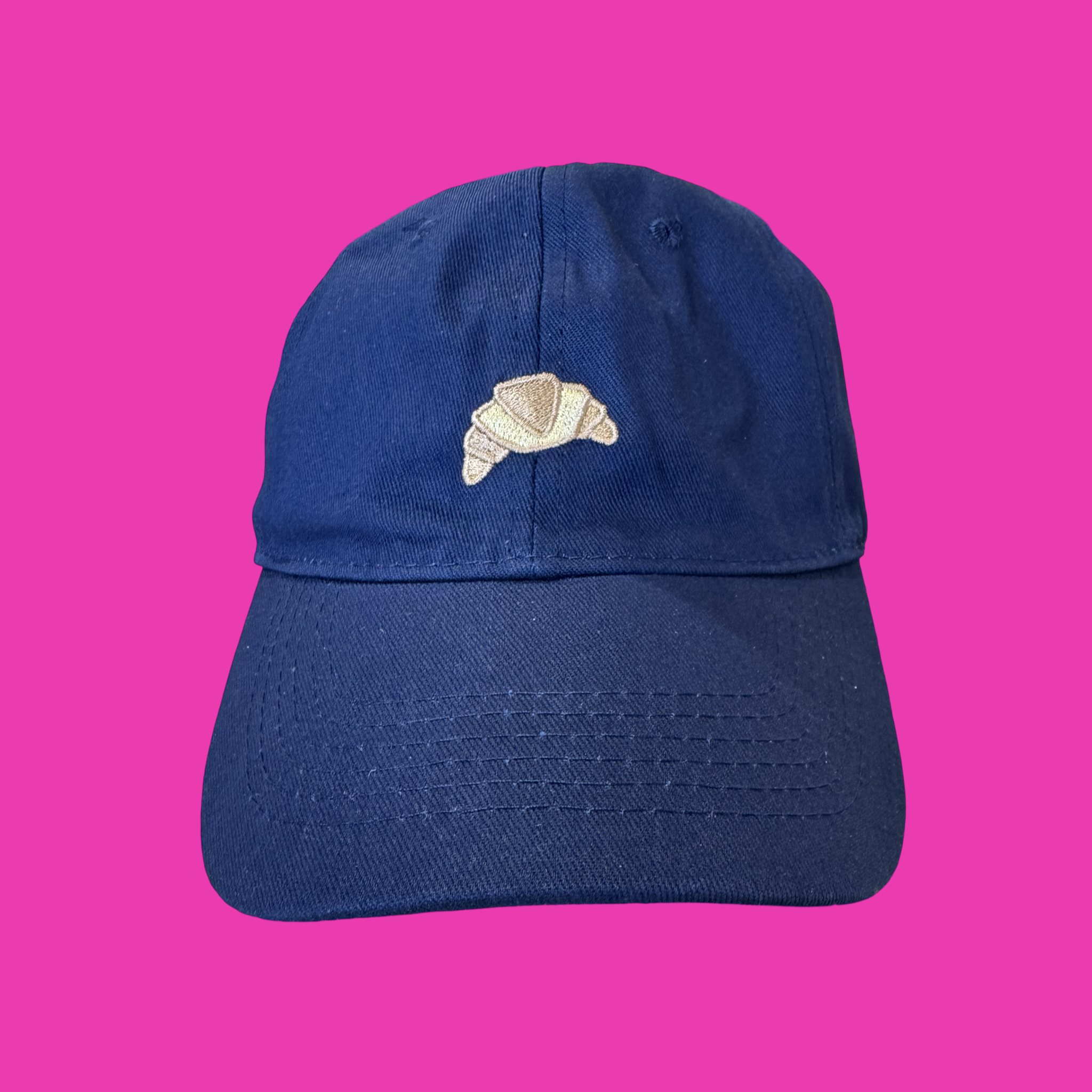 Croissant Pattern Embroidered Baseball Cap