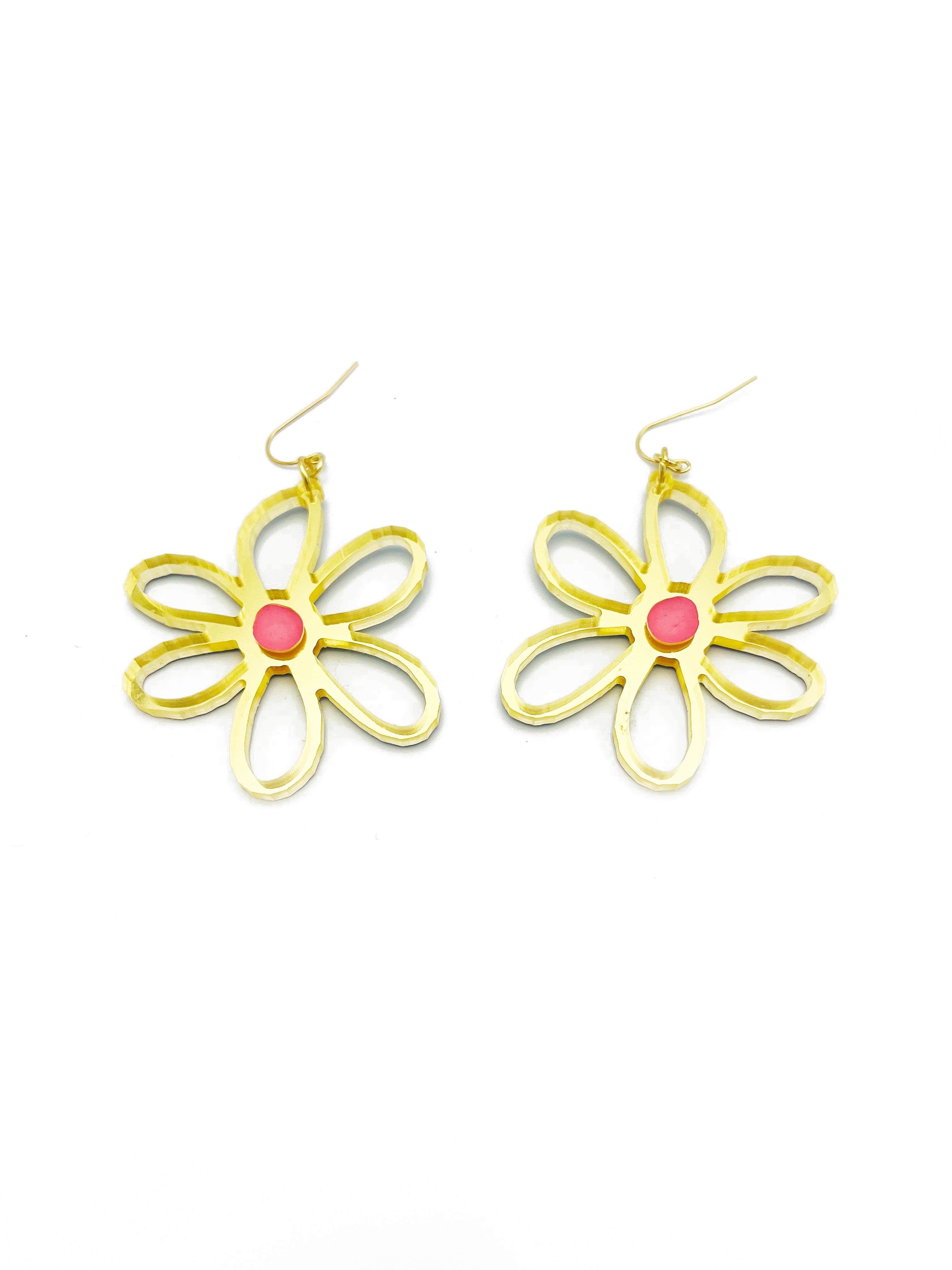 Large Gold Outline Daisy earrings