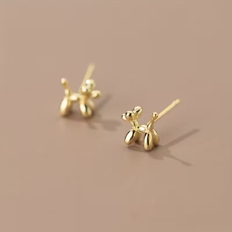 Balloon Dog- Gold Stud Earrings