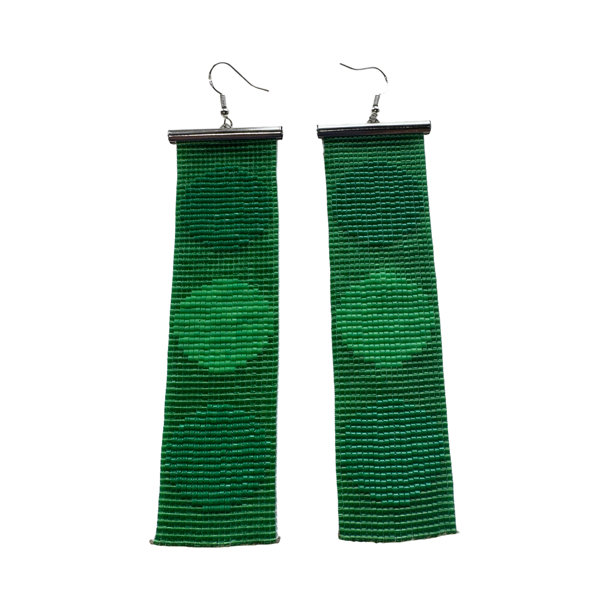 Triple Circle beaded earrings-Green