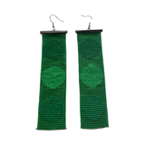 Triple Circle beaded earrings-Green