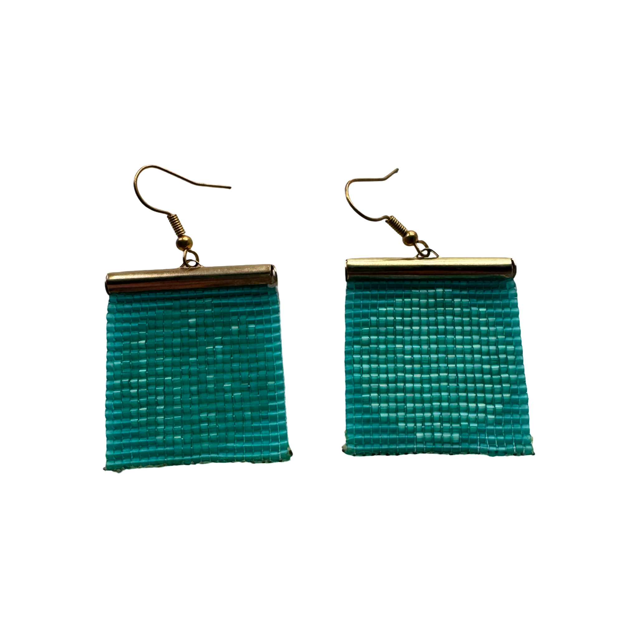 Circle beaded earrings- Green
