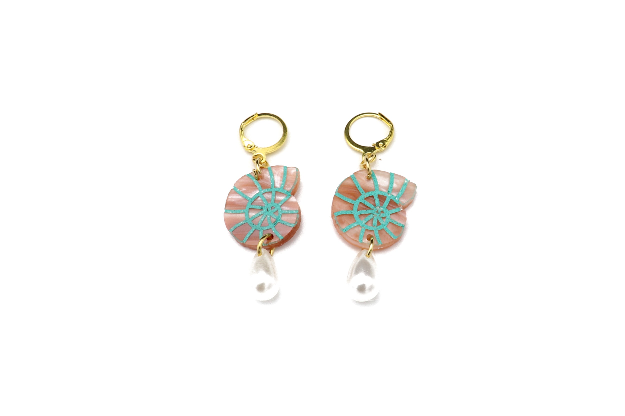 Mini Swirl Shell Hoop  Earrings
