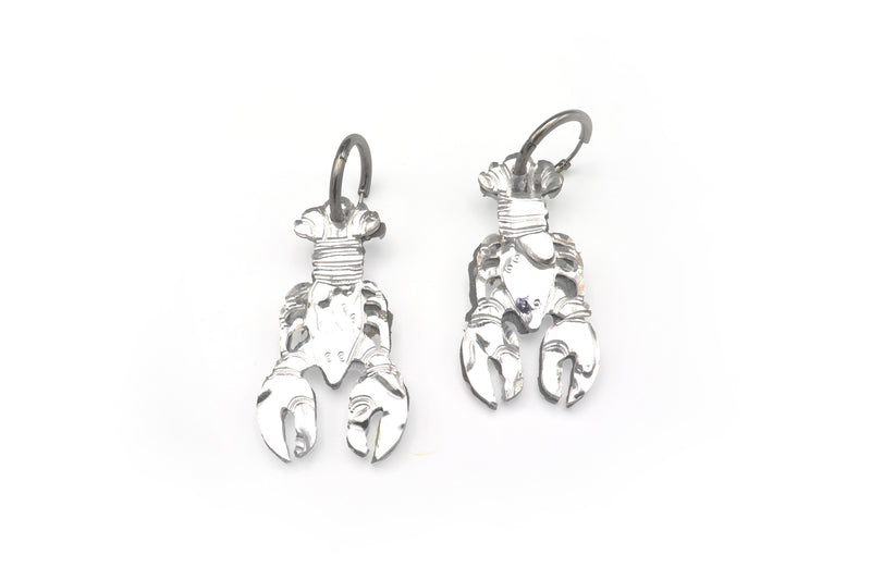 Lobster Earrings - Molten Silver