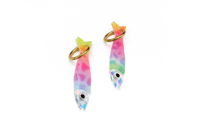 Sardine Earrings- Rainbow Iridescent