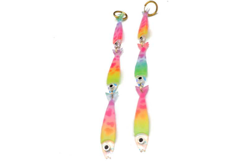 Sardine Earrings- XXL  Rainbow Iridescent