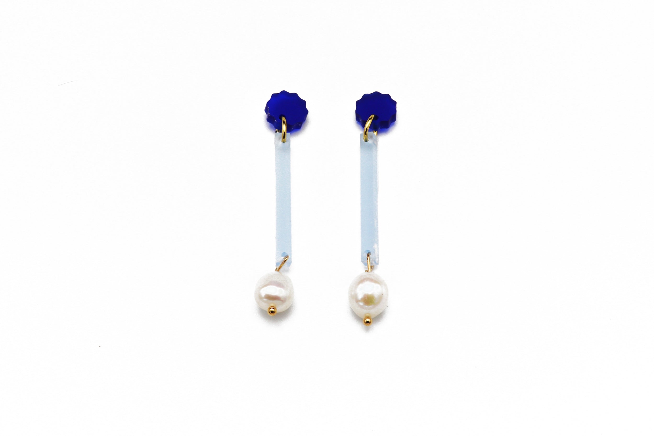 Line Earrings - Frost Blue