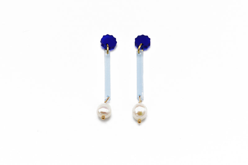 Line Earrings - Frost Blue