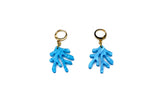 Mini Coral Charm Earrings - Blue