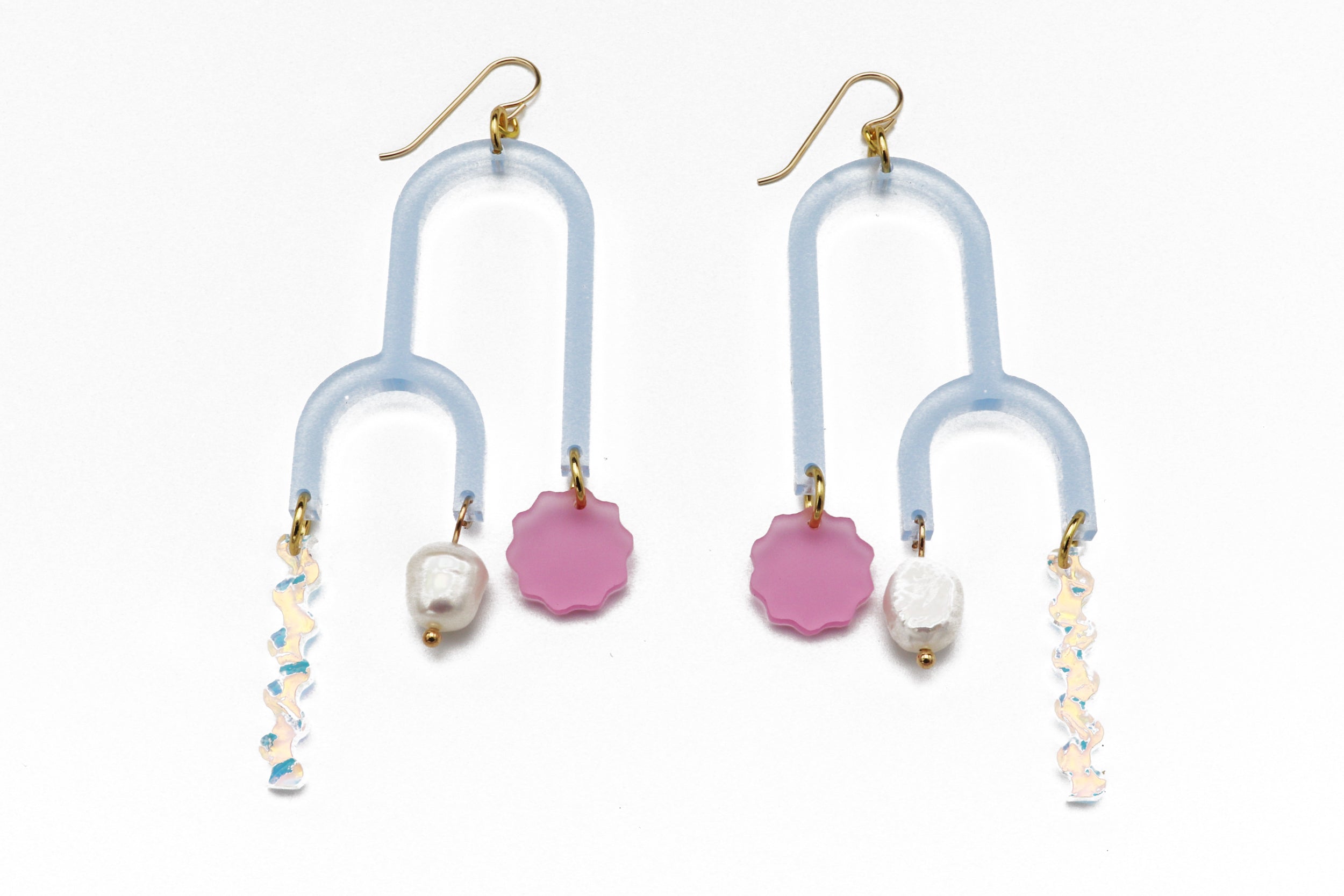 Double Arch Earrings - Frost Blue