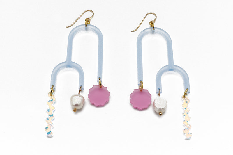 Double Arch Earrings - Frost Blue