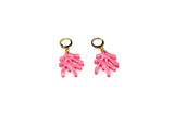 Mini Coral Charm Earrings - Pink