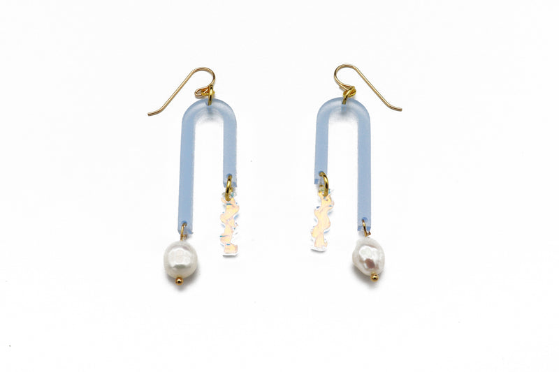 Arch Earrings - Frost Blue