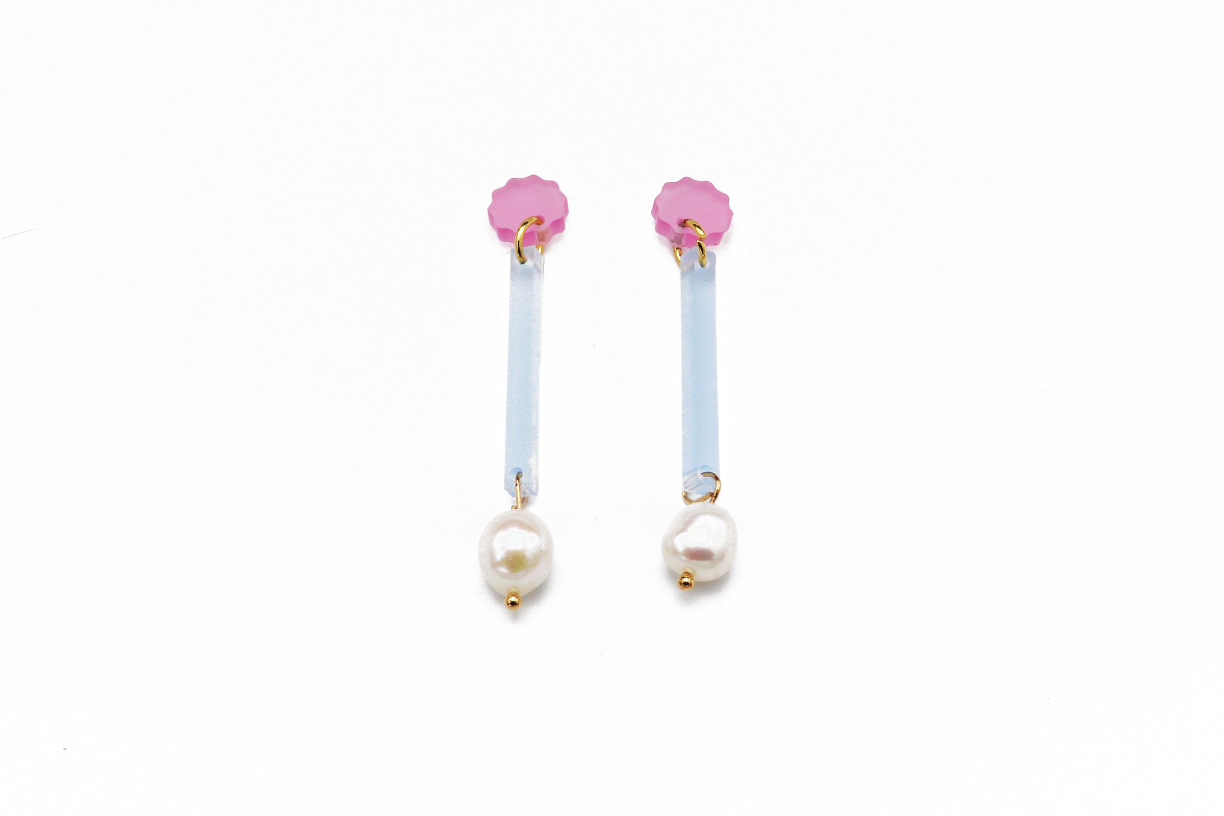 Line Earrings - Frost Blue