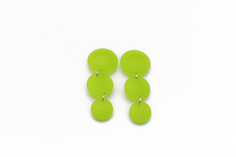 Short Bubble Drop Earrings - Frost Chartreuse