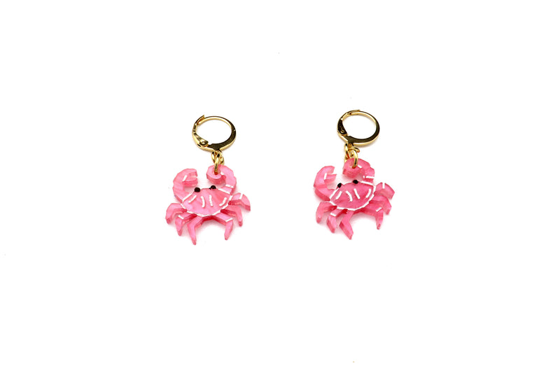 Mini Crab Charm Earrings