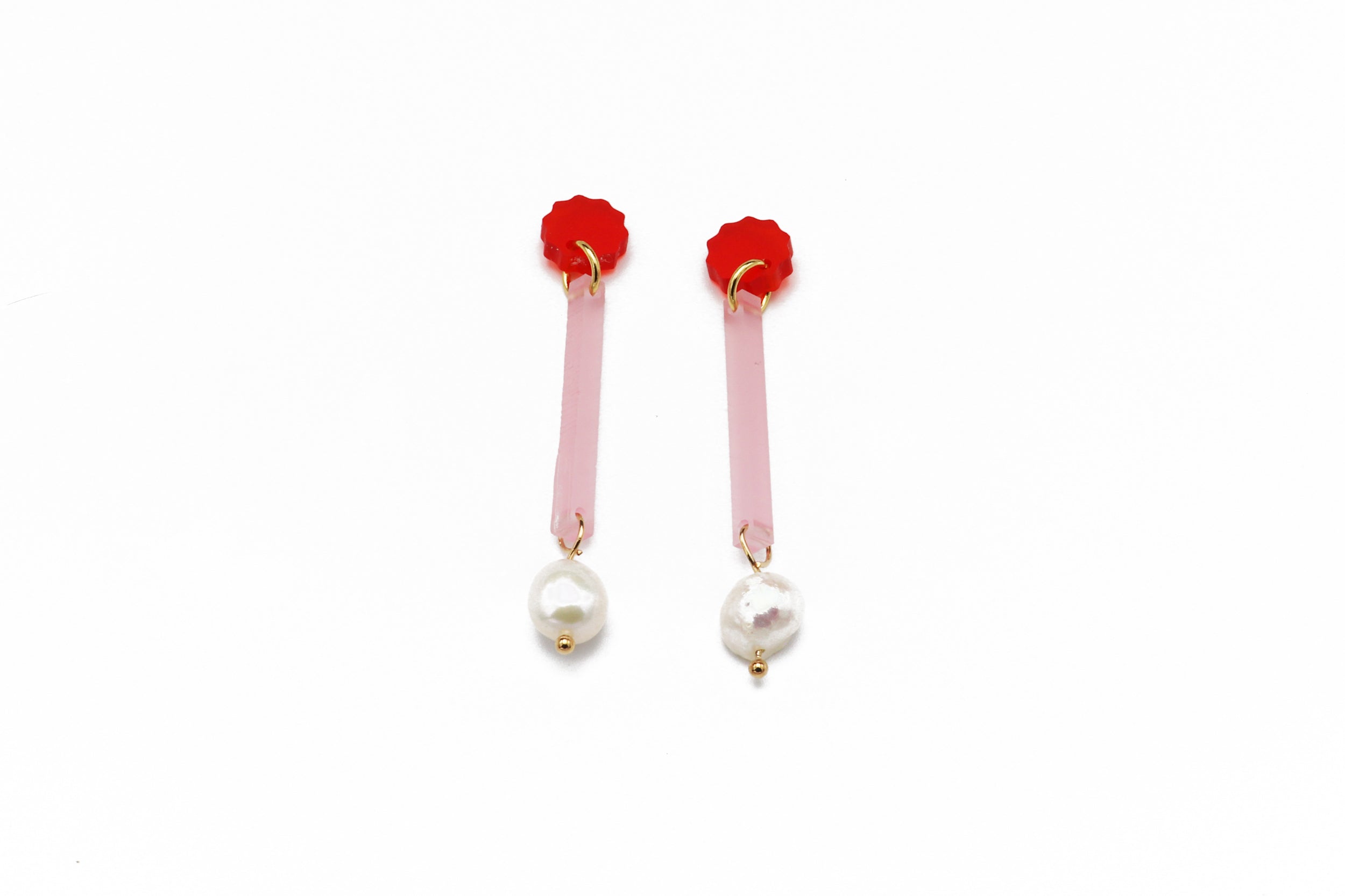 Line Earrings - Frost Pink