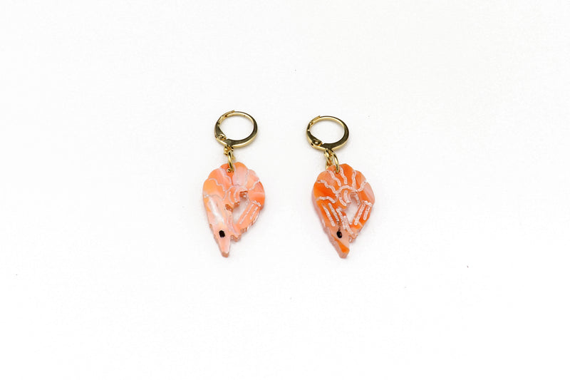 Mini Shrimp Charm Earrings