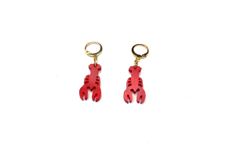 Mini Lobster Charm Earrings