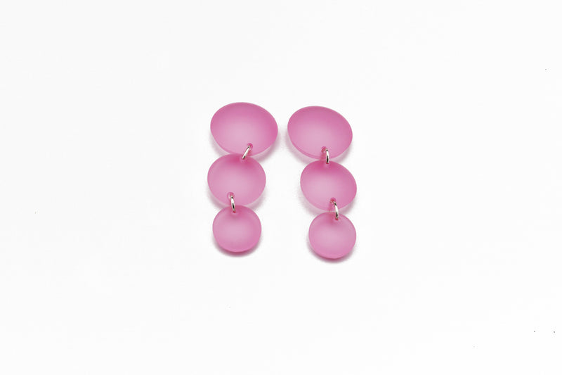 Short Bubble Drop Earrings - Frost Pink