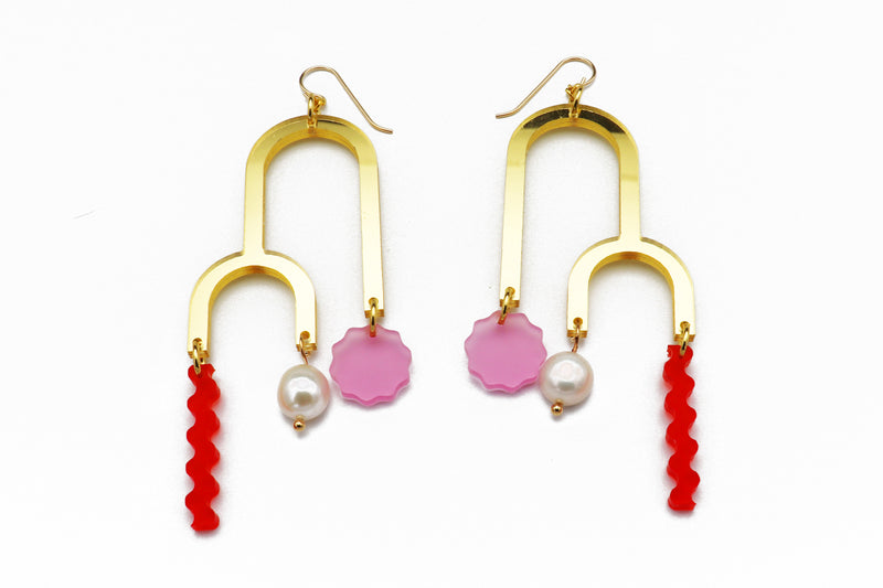 Double Arch Earrings - Gold