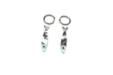 Mini Sardine Hoop Earrings- Silver
