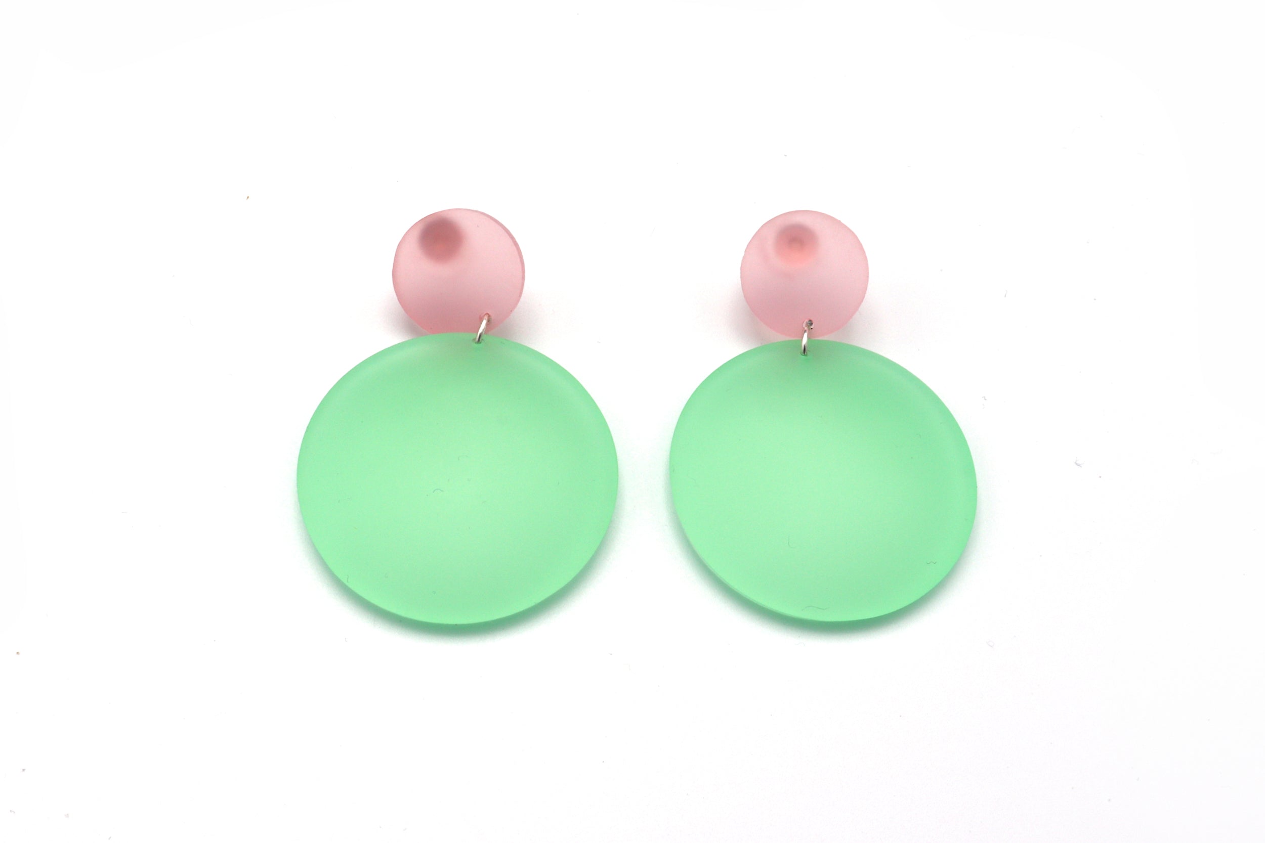 Large Double Bubble Earrings - Frost Blue - Mint