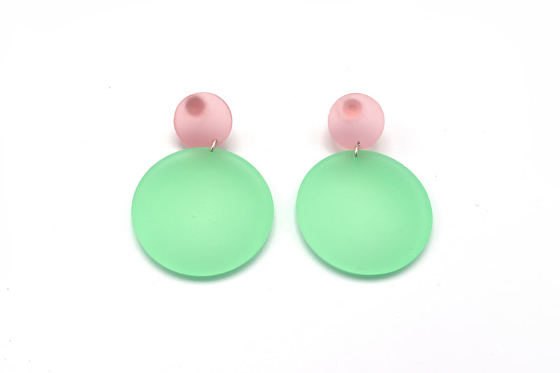 Large Double Bubble Earrings - Frost Blue - Mint