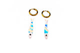 Mini Sardine Hoop Earrings- Iridescent