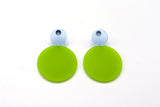 Large Double Bubble Earrings - Frost Blue - Chartreuse