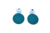 Large Double Bubble Earrings - Frost Blue - Turquoise