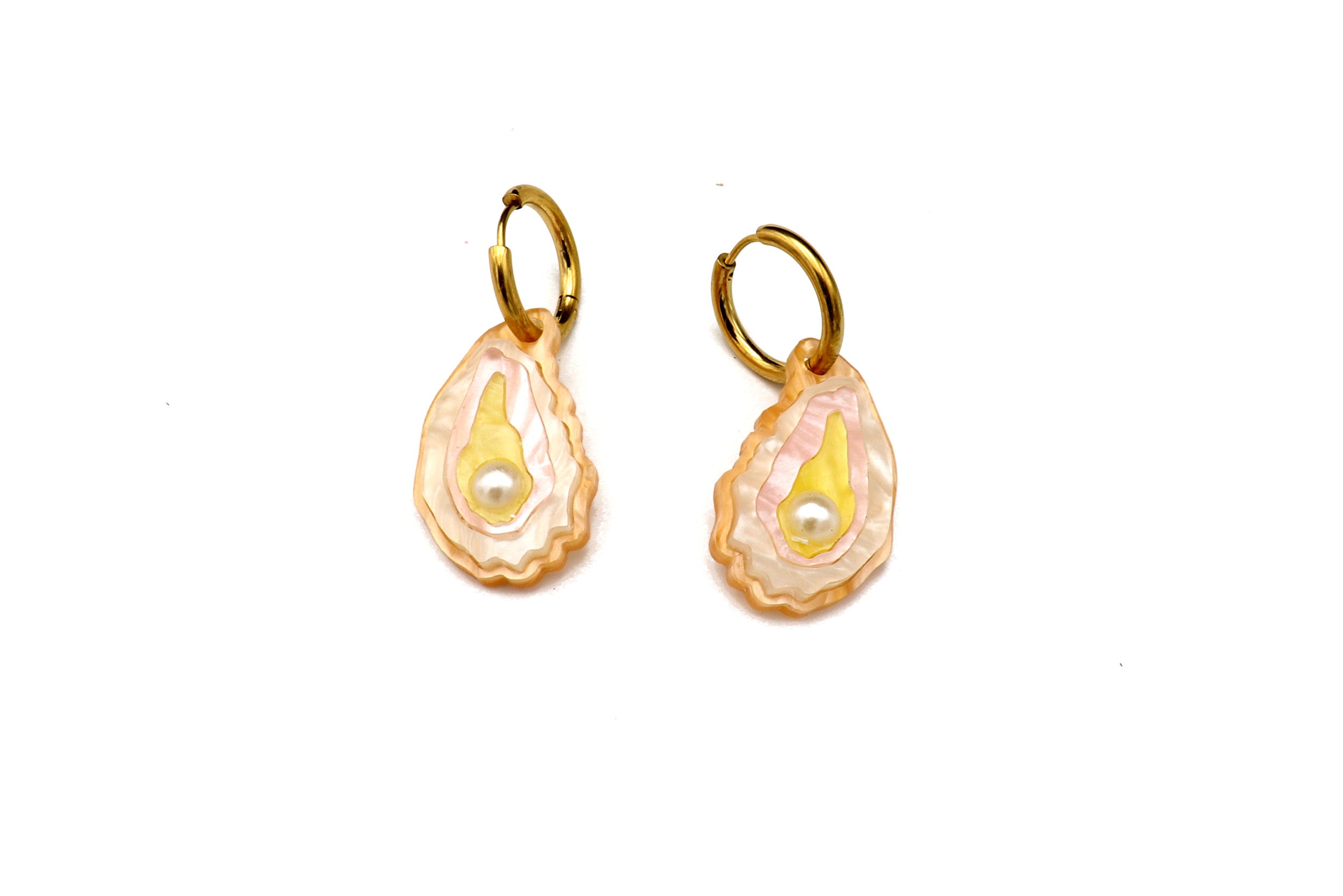 Mini Oyster Hoop Earrings
