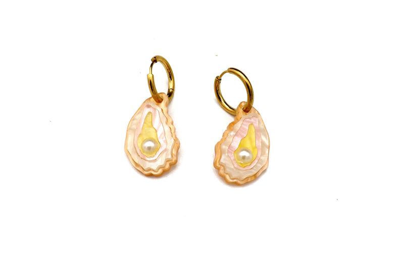 Mini Oyster Hoop Earrings