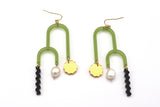 Double Arch Earrings - Frost Moss