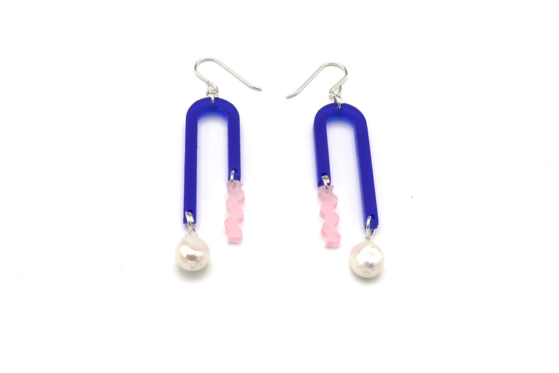 Arch Earrings - Cobalt Blue