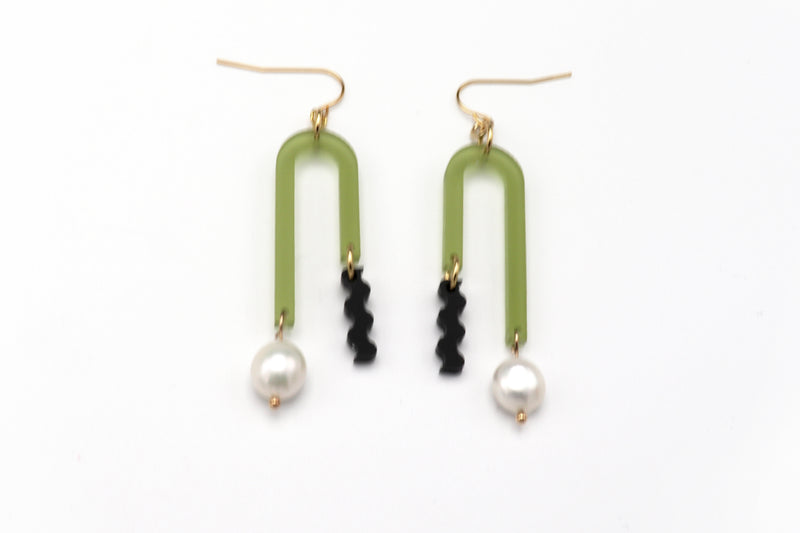 Arch Earrings - Frost Moss