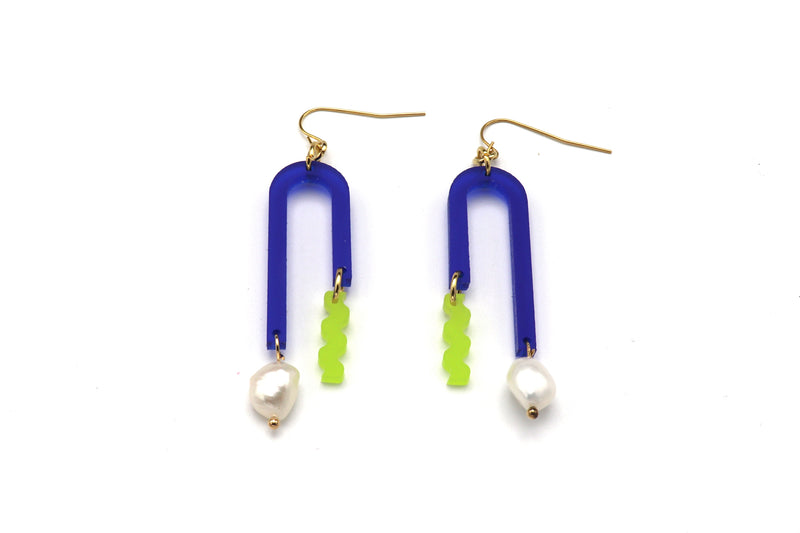 Arch Earrings - Cobalt Blue