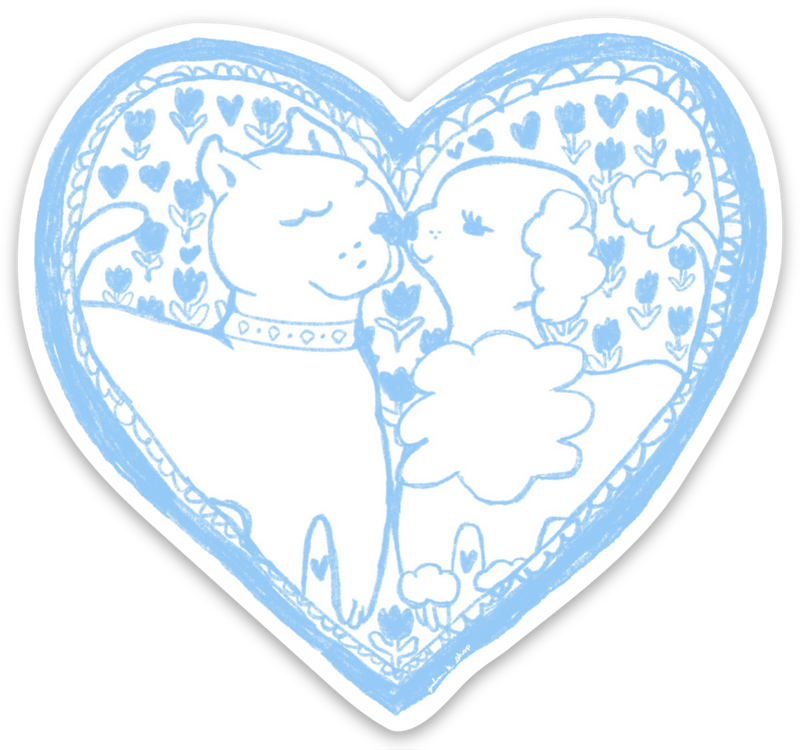 Smoochie Poochies Heart Vinyl Sticker