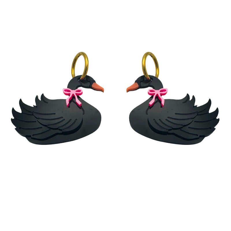 Swan Earrings - Large