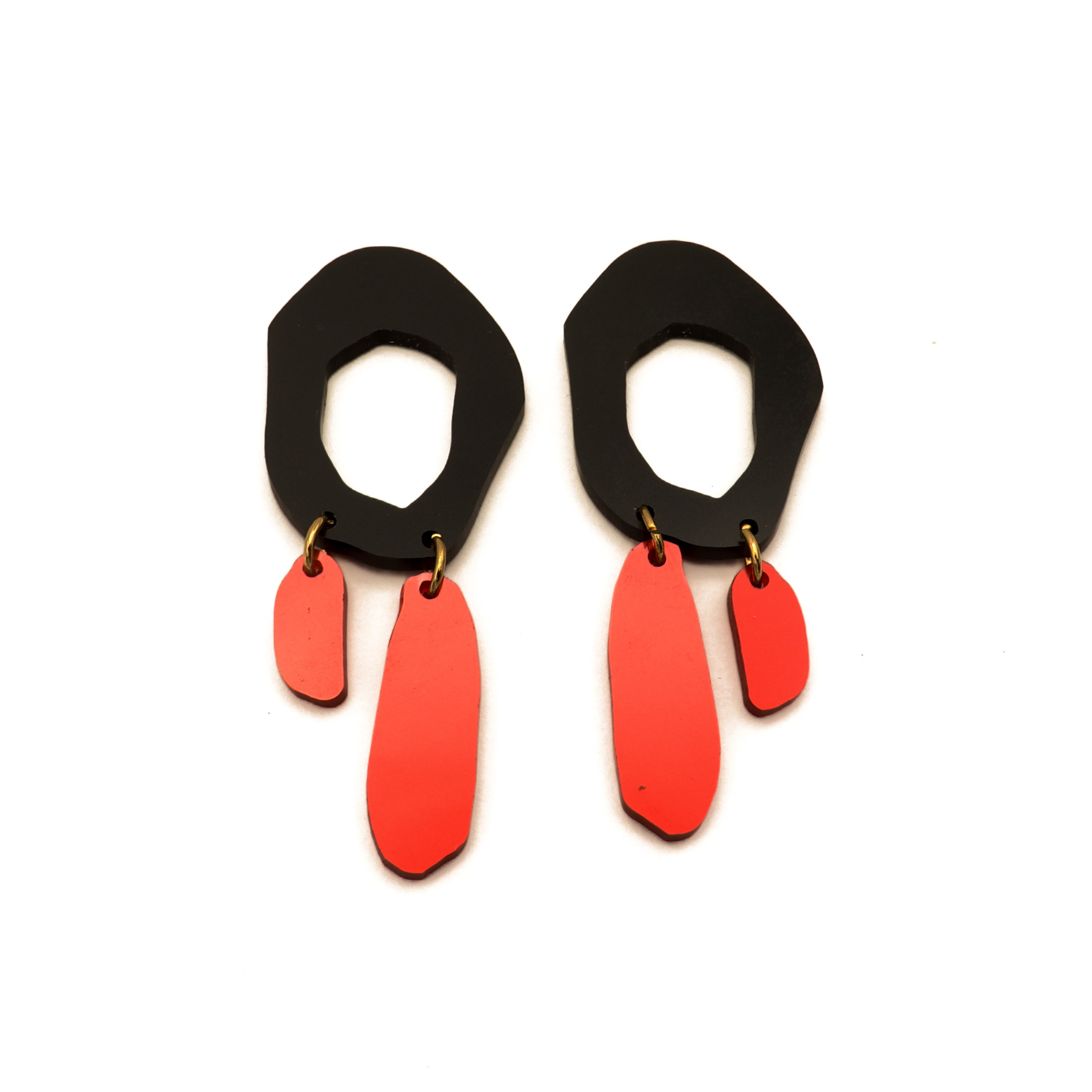 Metallic Asymetric Drop Earrings