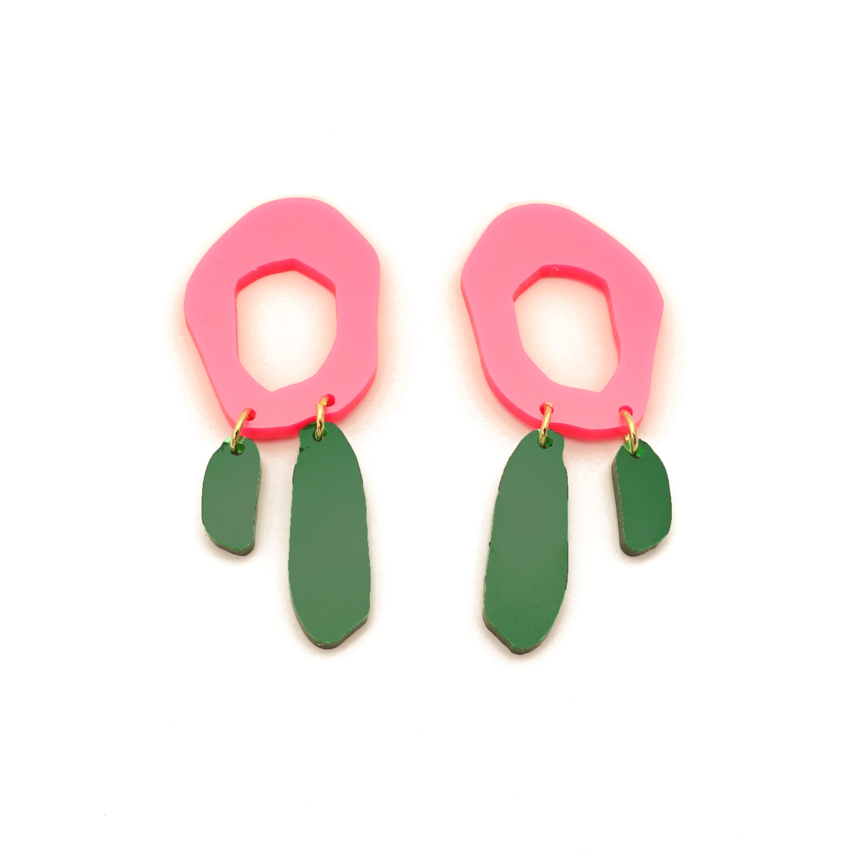 Metallic Asymetric Drop Earrings