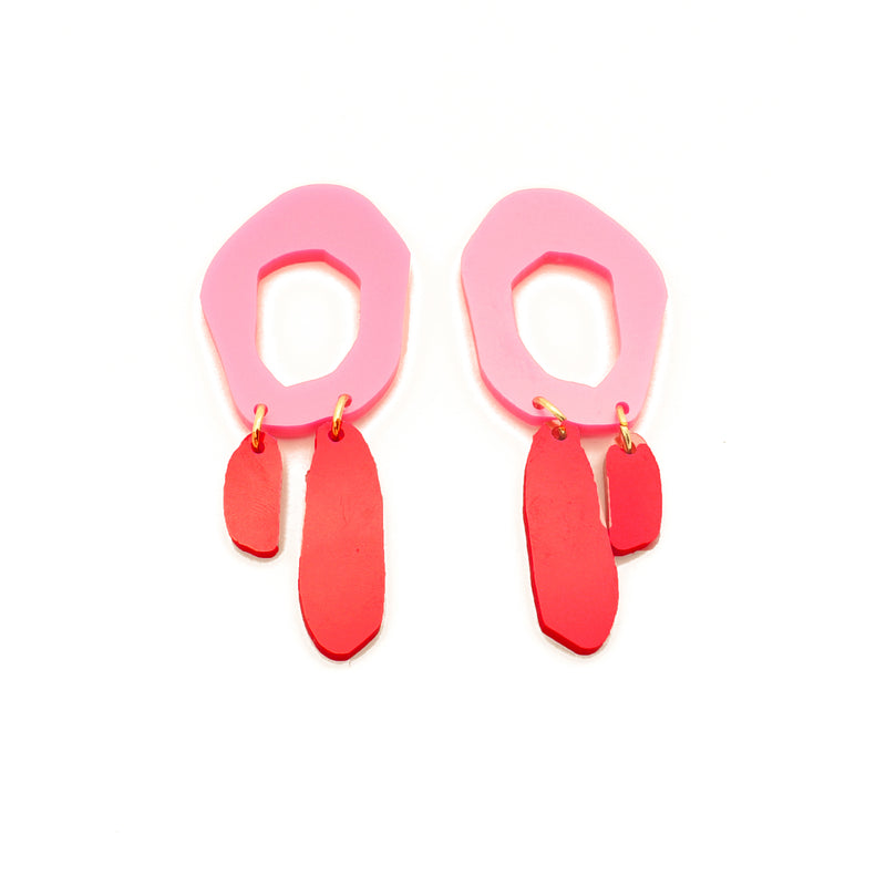 Metallic Asymetric Drop Earrings