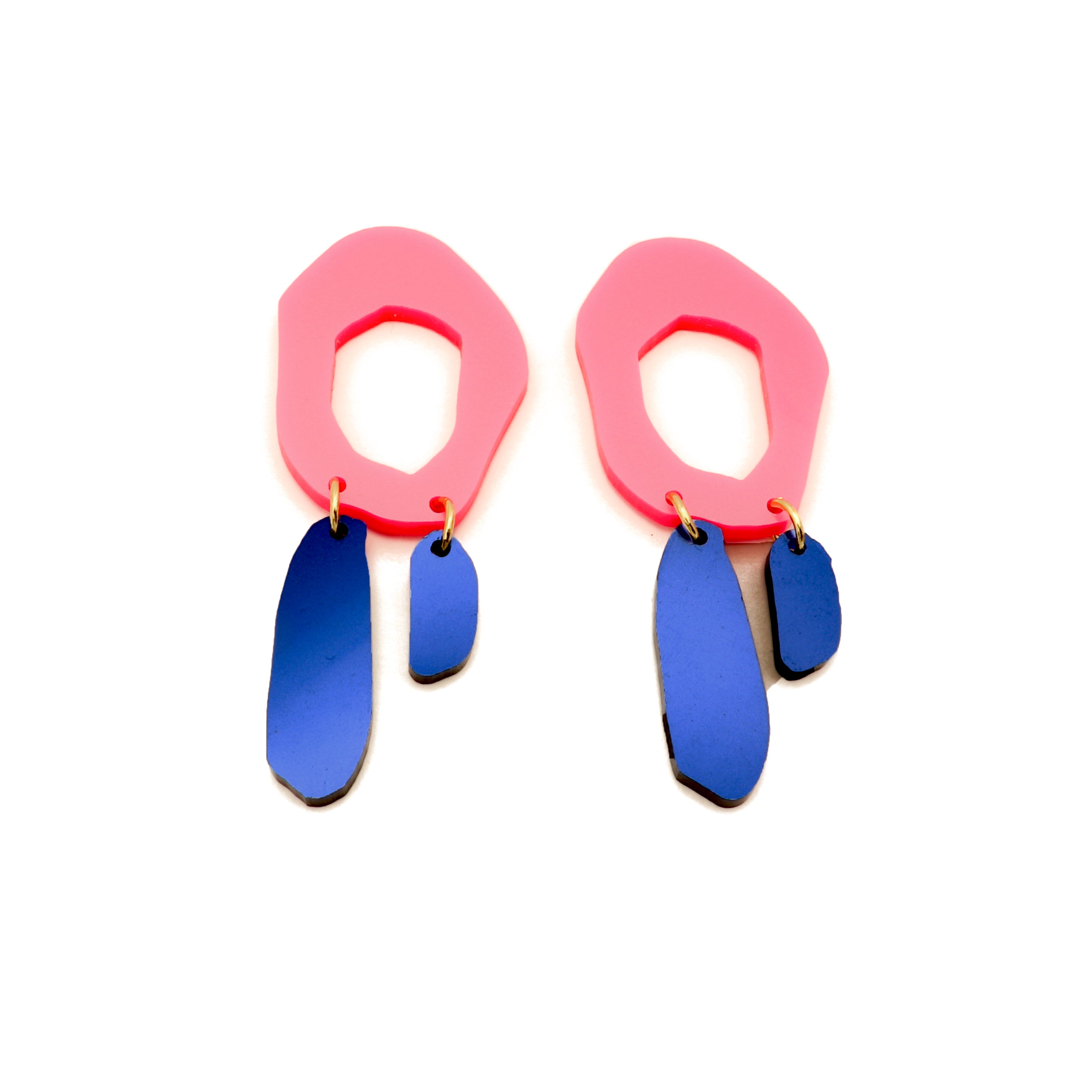 Metallic Asymetric Drop Earrings