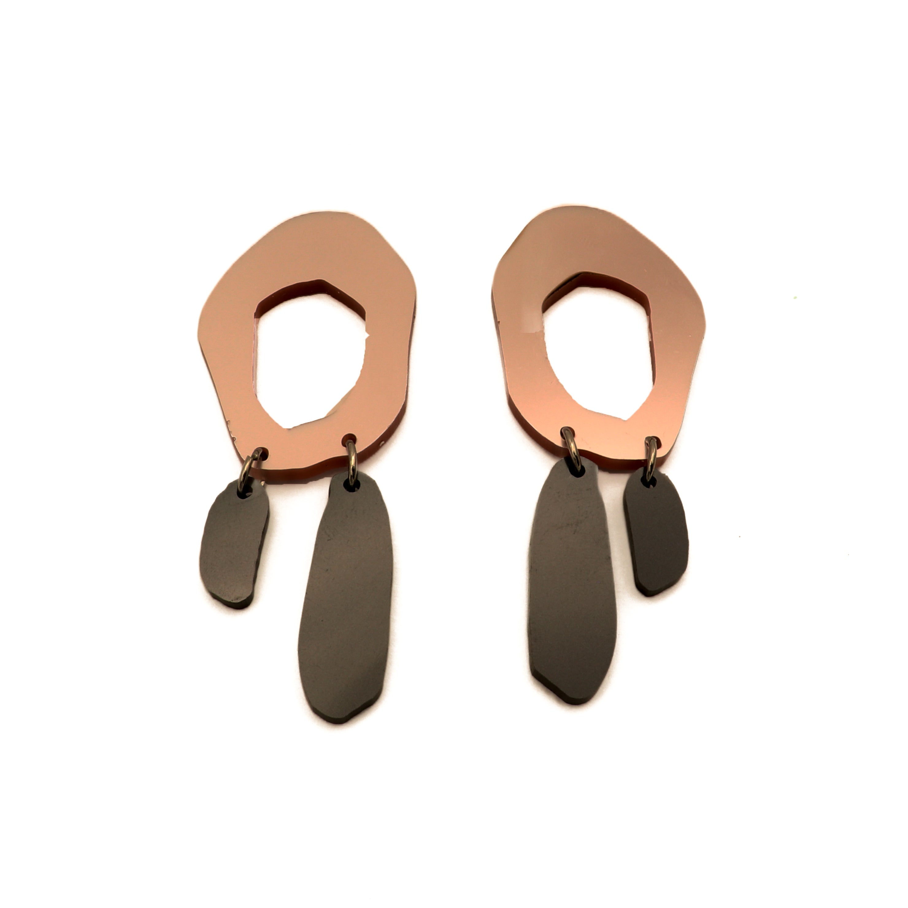 Metallic Asymetric Drop Earrings