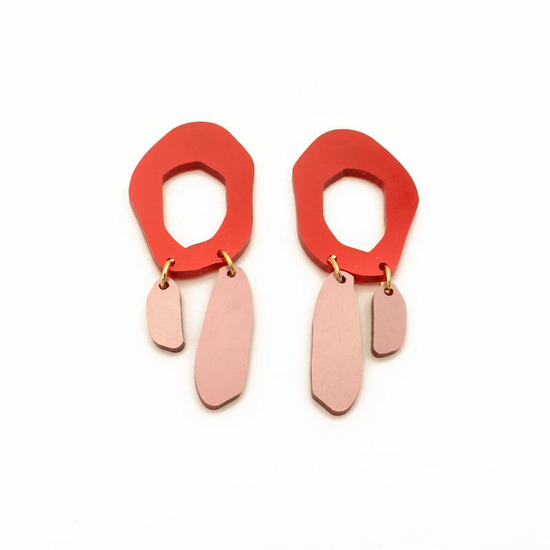 Metallic Asymetric Drop Earrings