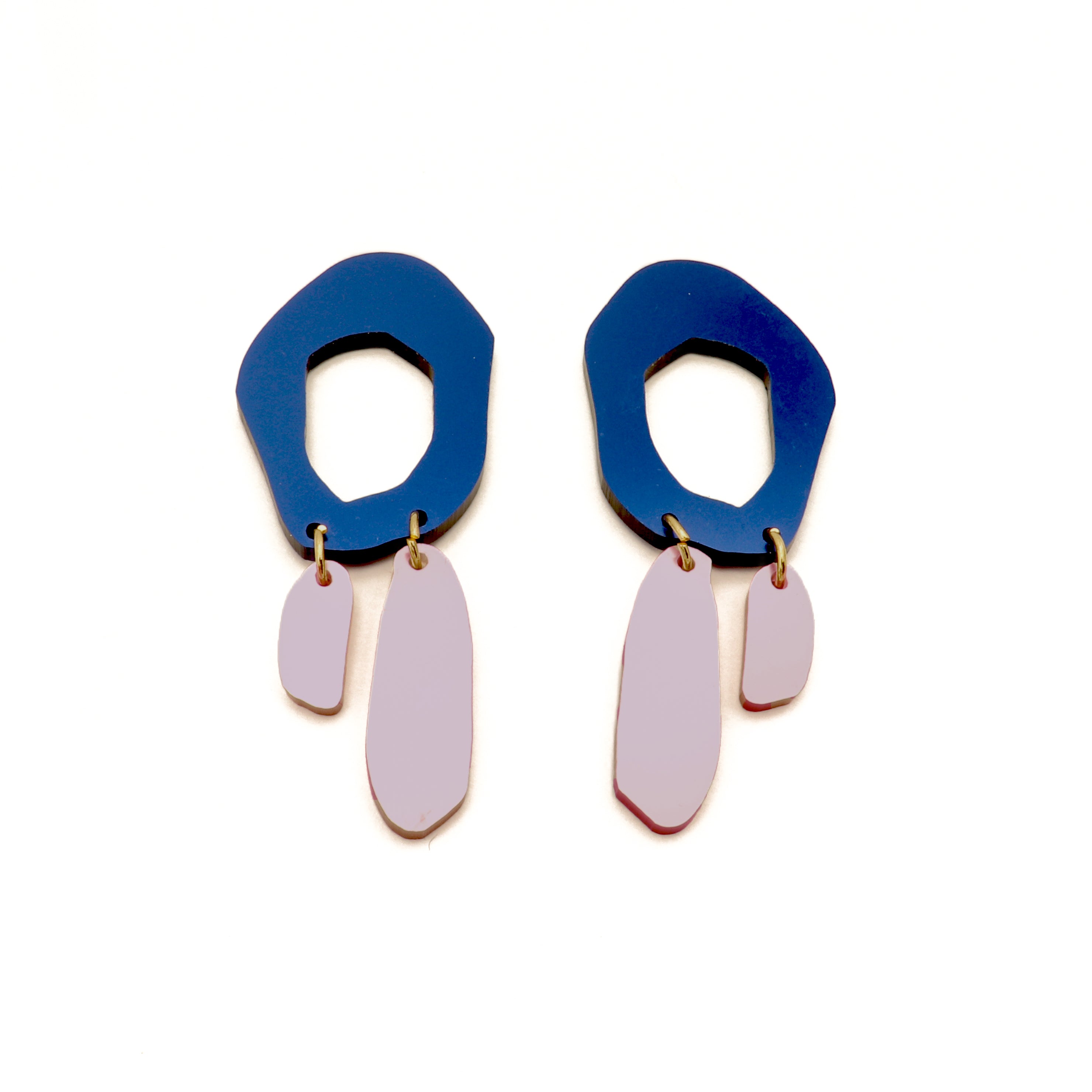 Metallic Asymetric Drop Earrings