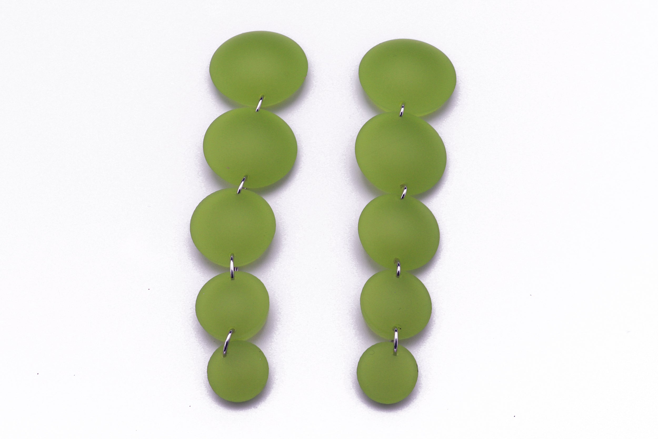 Long Bubble Drop Earrings - Frost Moss